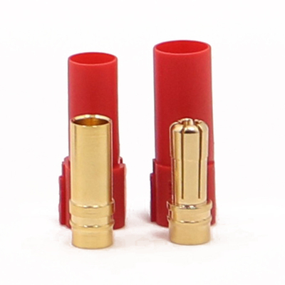 Amass XT150 Extended 6mm Gold Plated Plug/A Pair/Red