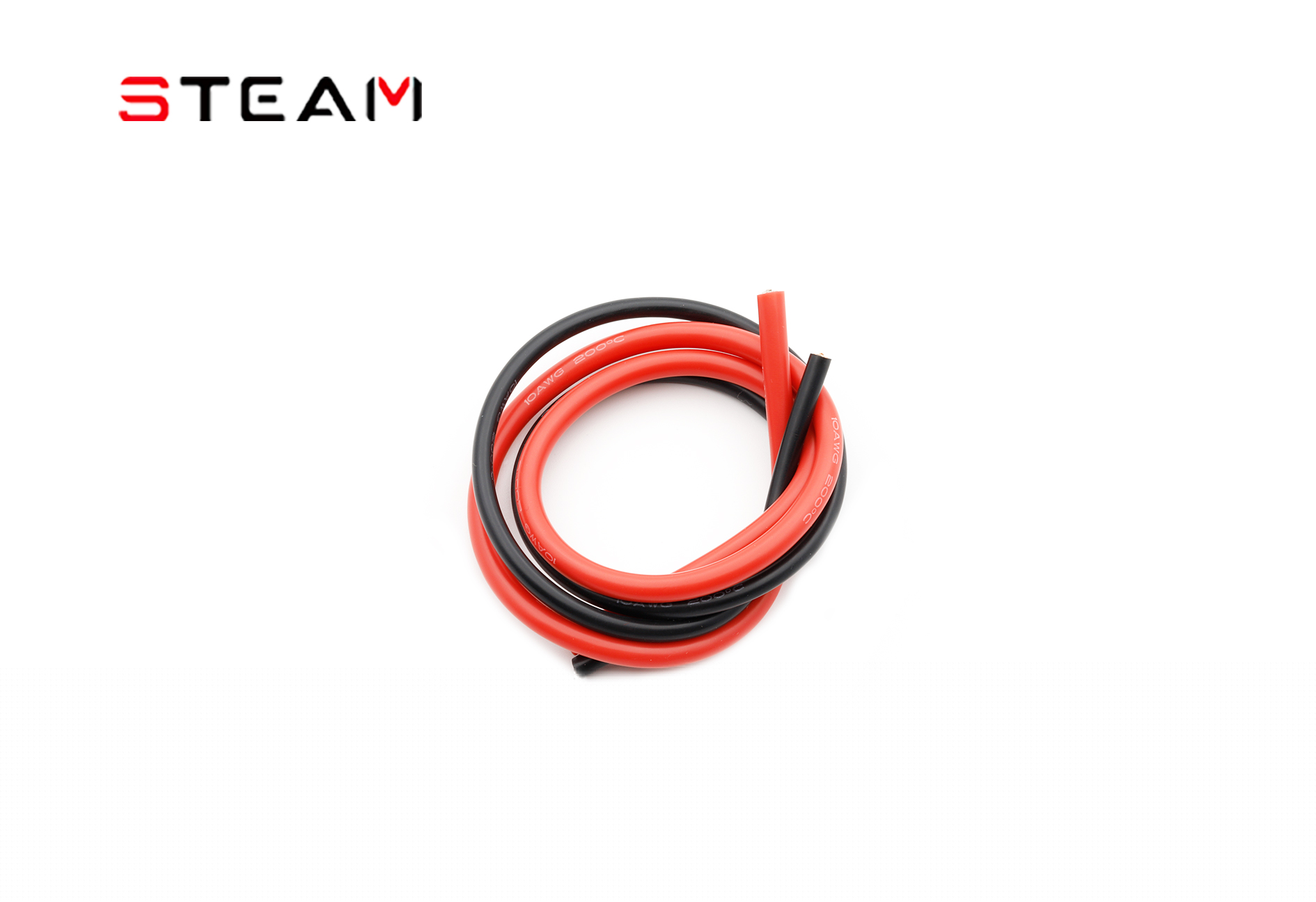 Steam 10AWG Red & Black Special Soft Silica Gel Wire E12020A